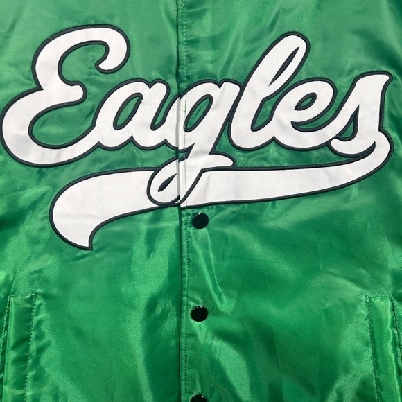 Philadelphia Eagles Kelly Green Satin Bomber Jacket - Picture 5 of 7